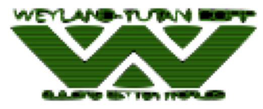 Grünes Logo mit dem Text "Weyland-Yutani Corp" und "Building Better Worlds".